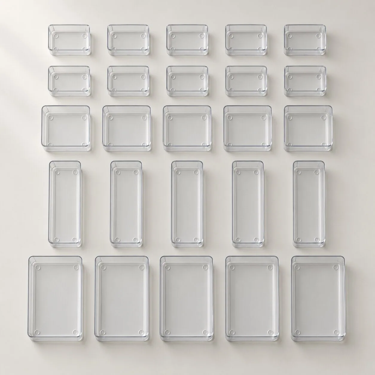 25-Piece Clear Drawer Organizer Set